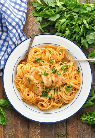 Slow Cooker Italian Chicken Spaghetti