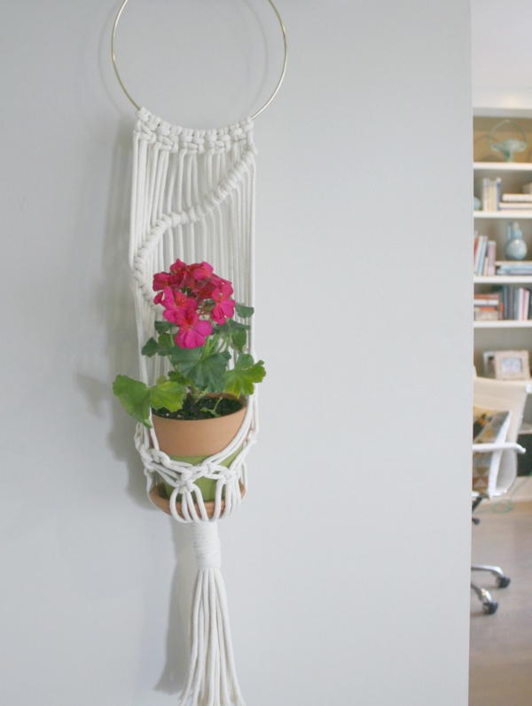 Macrame and Terra Cotta Planter