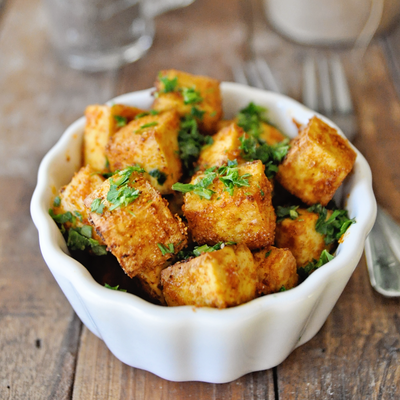 Oven Roasted Tofu with Spanish Paprika and Parsley