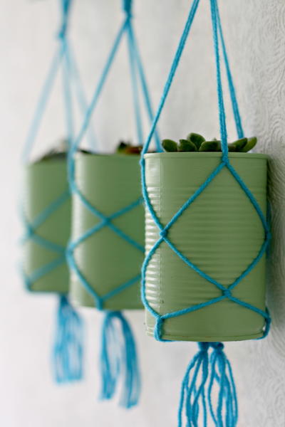 Tin Can DIY Hanging Planters