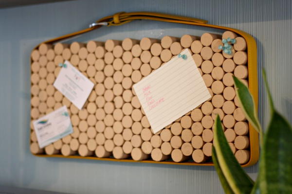 Leather  Wine Cork Board