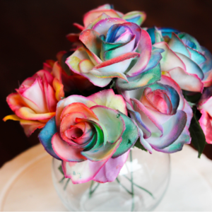 Painting Rainbow Roses
