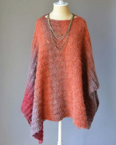 Banked Coals Knit Poncho Pattern