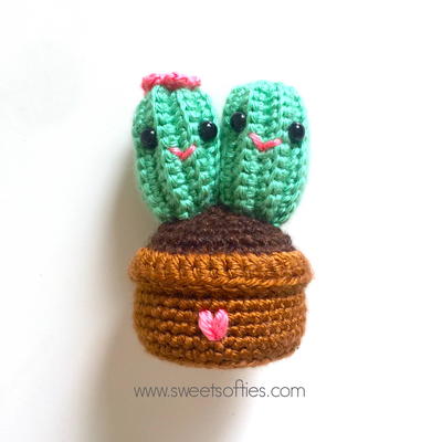 Cute Cactus Couple Valentine's Day Amigurumi