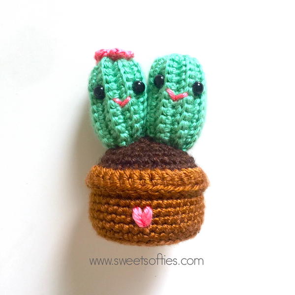 Cute Cactus Couple Valentine's Day Amigurumi