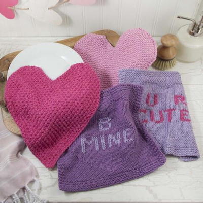 V-Day Knit Dishcloths