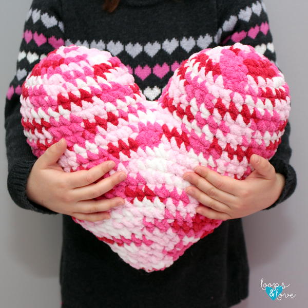 Crochet Heart Pillow