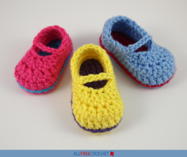 Sweet Crochet Mary Jane Baby Shoes