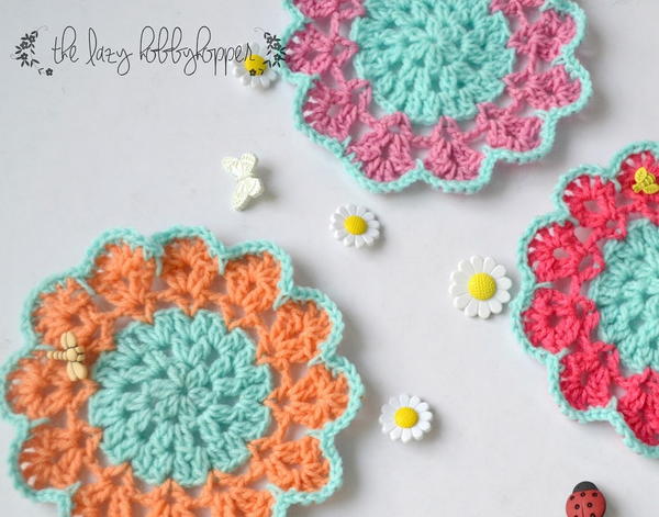 Spring Blossom Crochet Coasters