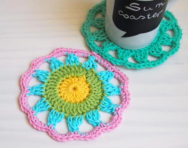 Sunburst Crochet Coaster