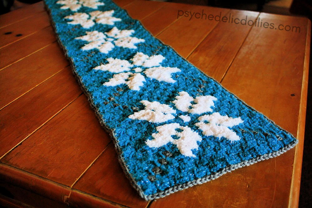 Winter C2C Table Runner | AllFreeCrochet.com