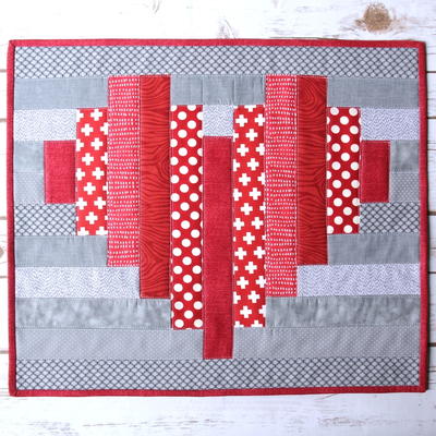 Striped Heart Mini Quilt