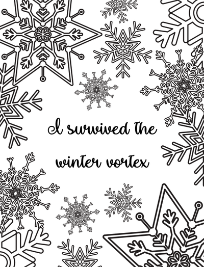 I Survived the Winter Vortex Coloring Page