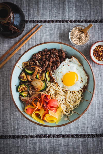 Simple Beef Bibimbap Ramen