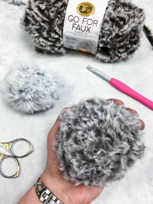 Crochet Faux Fur Pom Poms