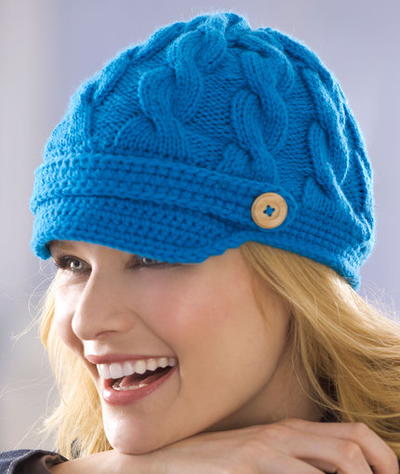 Cable Newsboy Hat Knitting Pattern	