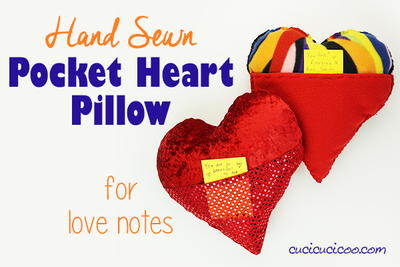 Pocket Heart Pillow for Kids to Sew
