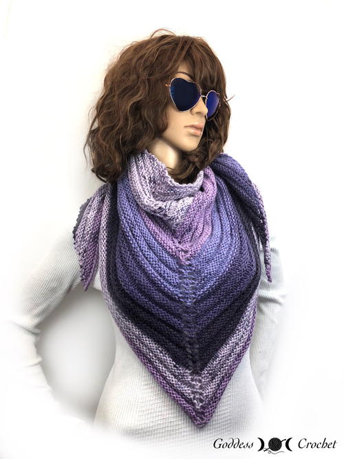 Purple Mountain Ridge Triangle Shawl Allfreeknitting Com Purple Mountain Ridge Triangle Shawl Allfreeknitting Com