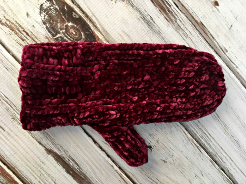 Knit Velvet Mittens