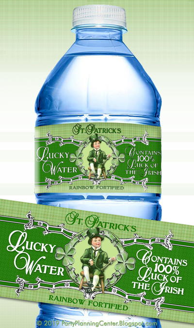 St. Patrick's Day Water Bottle Label Template