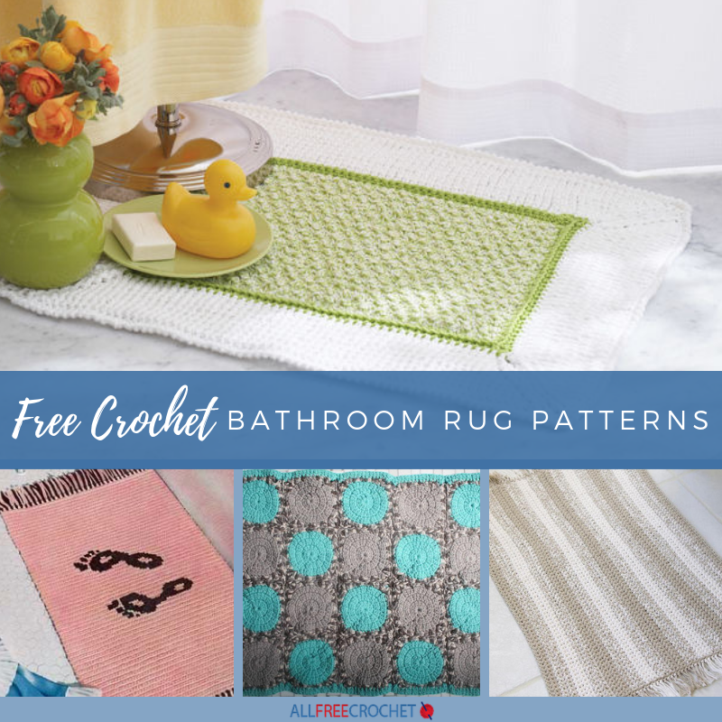 19 Free Crochet Bathroom Rug Patterns, Extra Large Round Bath Rugs