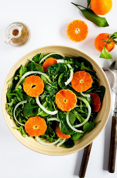 Arugula Spinach Salad with Winter Citrus