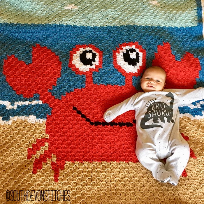 Crab at Beach Graphghan | AllFreeCrochet.com