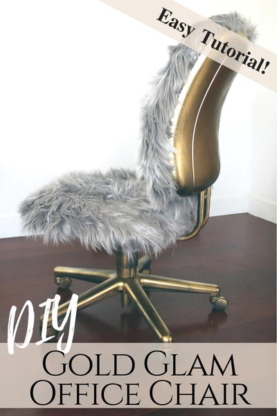DIY Faux Fur Chair. A Gold & Glam Repurposed Project