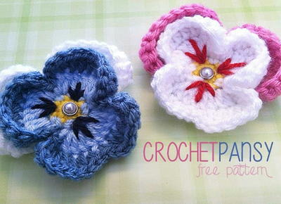 Pansy Crochet Flower