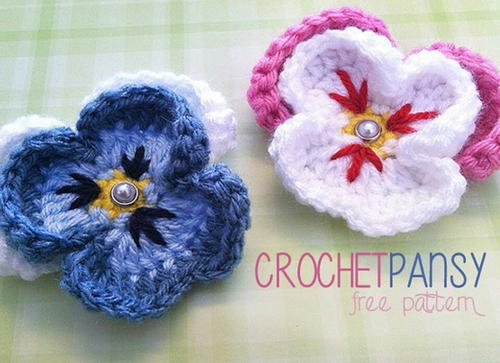 Pansy Crochet Flower Allfreecrochet Com