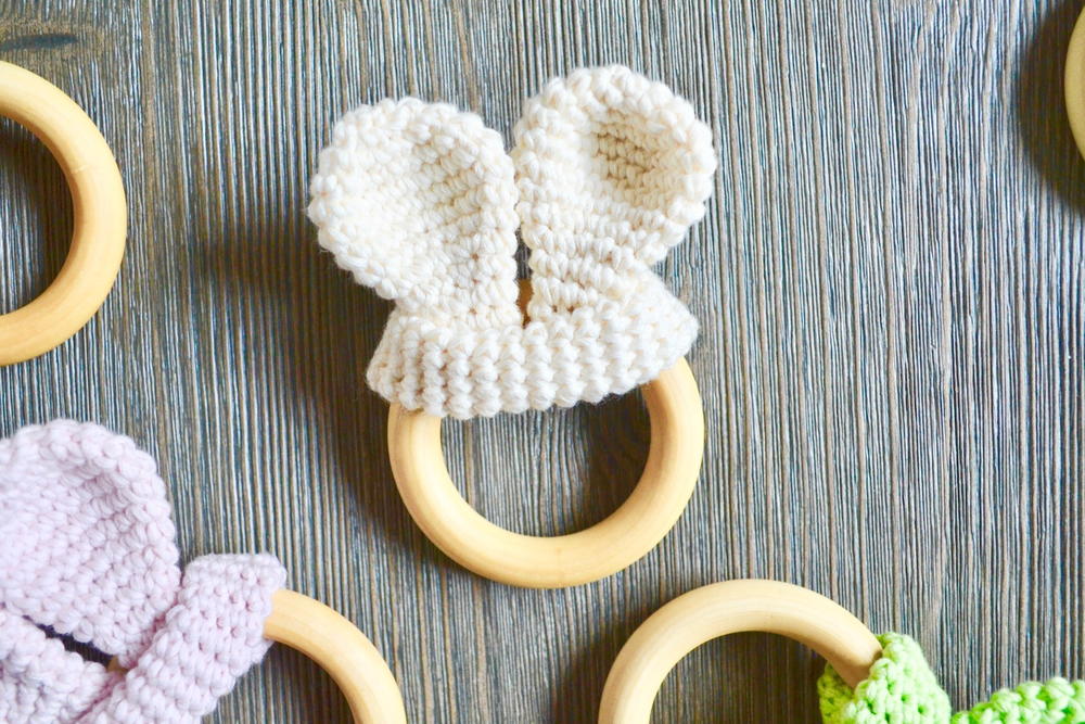 Bunny Ear Teether Crochet Pattern | AllFreeCrochet.com