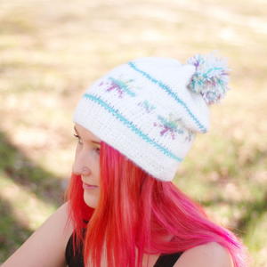 Stunning Snowflake Tunisian Crochet Hat