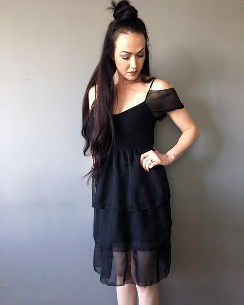 DIY Chiffon Little Black Dress Refashion