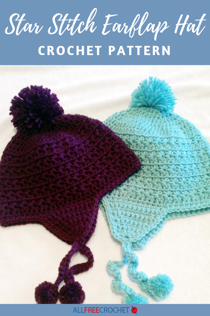 Star Stitch Earflap Hat Crochet Pattern AllFreeCrochet