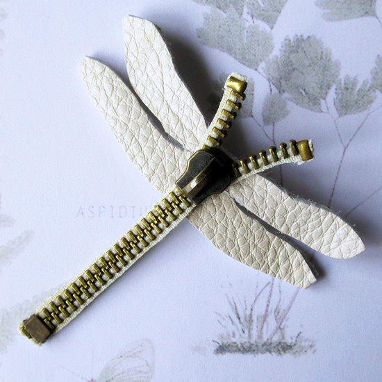 Leather Dragonfly Lapel Pin