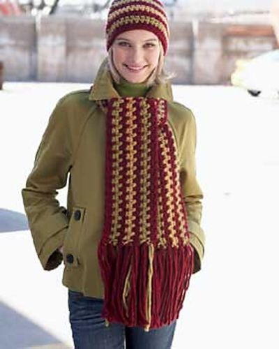 Crochet Scarf and Hat Roving Set