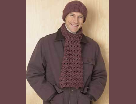 Hat and Scarf Set for Men