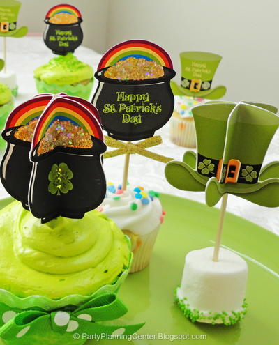 3D St. Patrick's Day Cupcake Picks