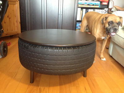 Recycled Tire Coffee Table & Storage