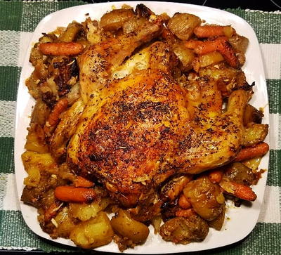 Olive Oil Herb Roasted Chicken and Veggies