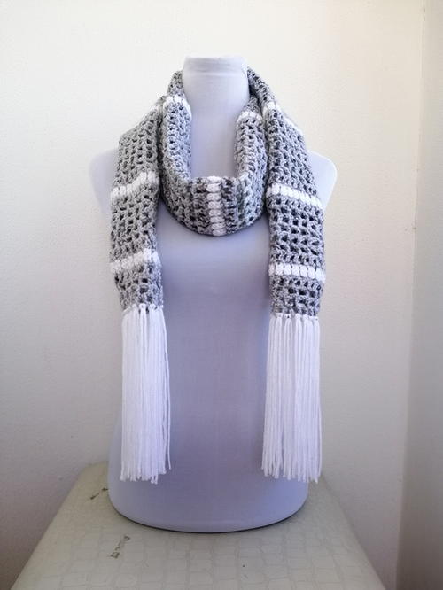 Snowy Day Crochet Scarf 