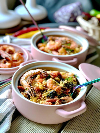 Spicy Seafood with Cauliflower Couscous