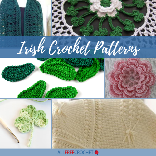 Irish Crochet flowers and leaves