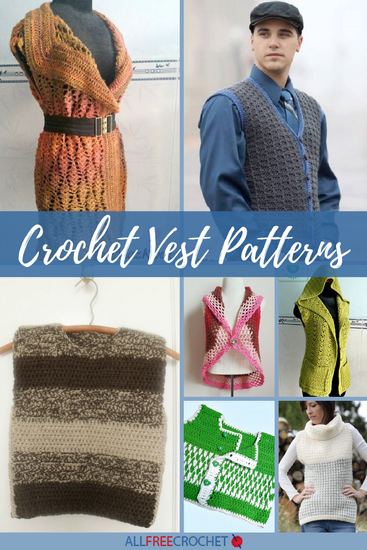 Free mens crochet waistcoat pattern - Gathered