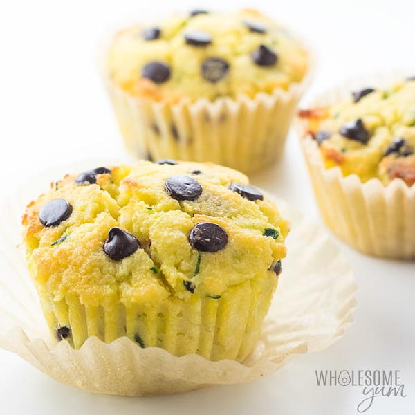 Chocolate Chip Low Carb Zucchini Muffins 
