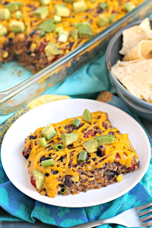 Black Bean Quinoa Casserole | FaveHealthyRecipes.com