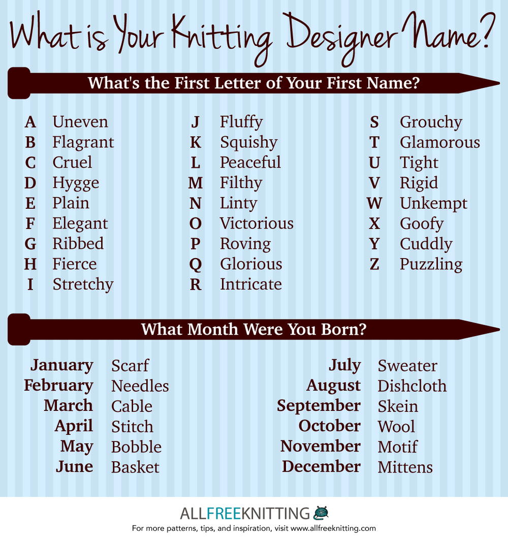 What's Your Knitting Designer Name?