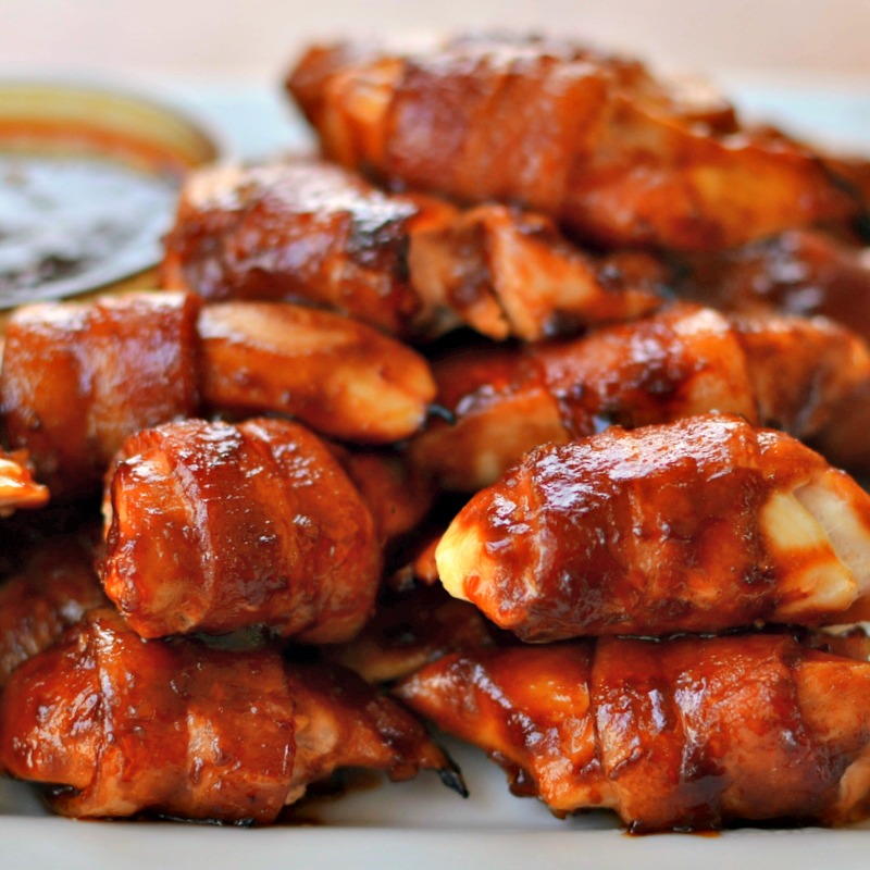 Sweet Bacon Wrapped Chicken Bites FaveSouthernRecipes Sweet Bacon Wrapped Chicken Bites FaveSouthernRecipes