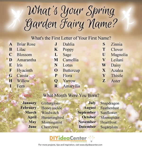 What's Your Spring Garden Fairy Name?