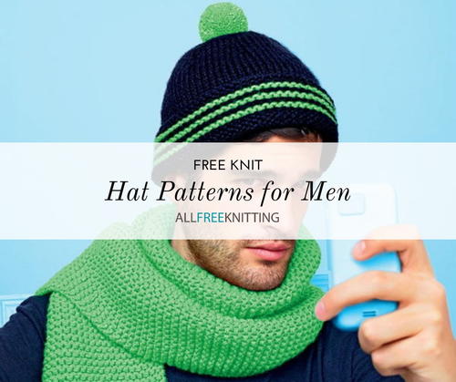 Mens beanie hat knitting pattern straight needles